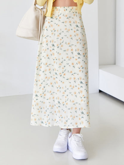 DAZY Allover Floral High Waist Skirt,Ruffle Fall