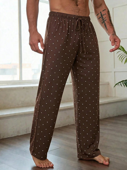 DAZY Men's Striped Elastic Waist Loungewear Bottoms, Spring/Summer Pajamas