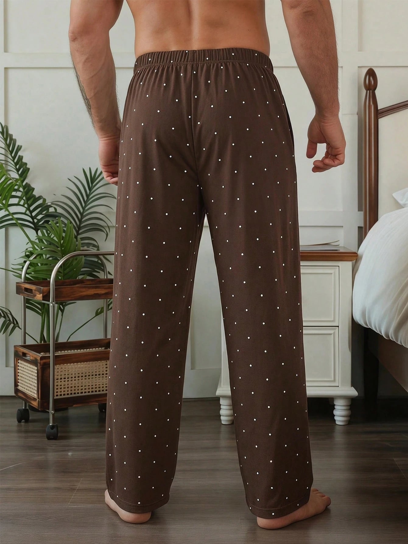 DAZY Men's Striped Elastic Waist Loungewear Bottoms, Spring/Summer Pajamas