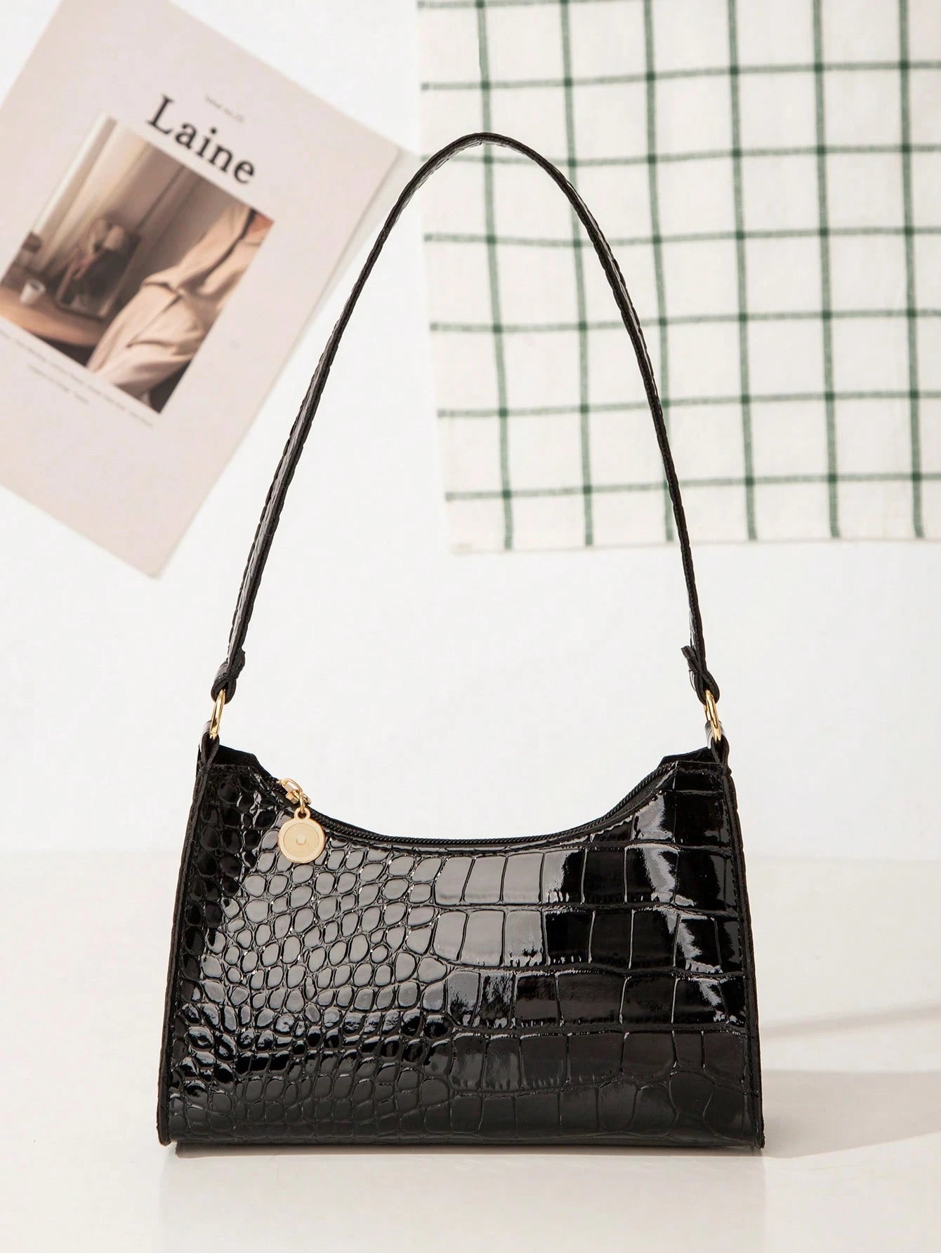 DAZY Women's Fashion & Versatile Crocodile Pattern Shoulder Bag