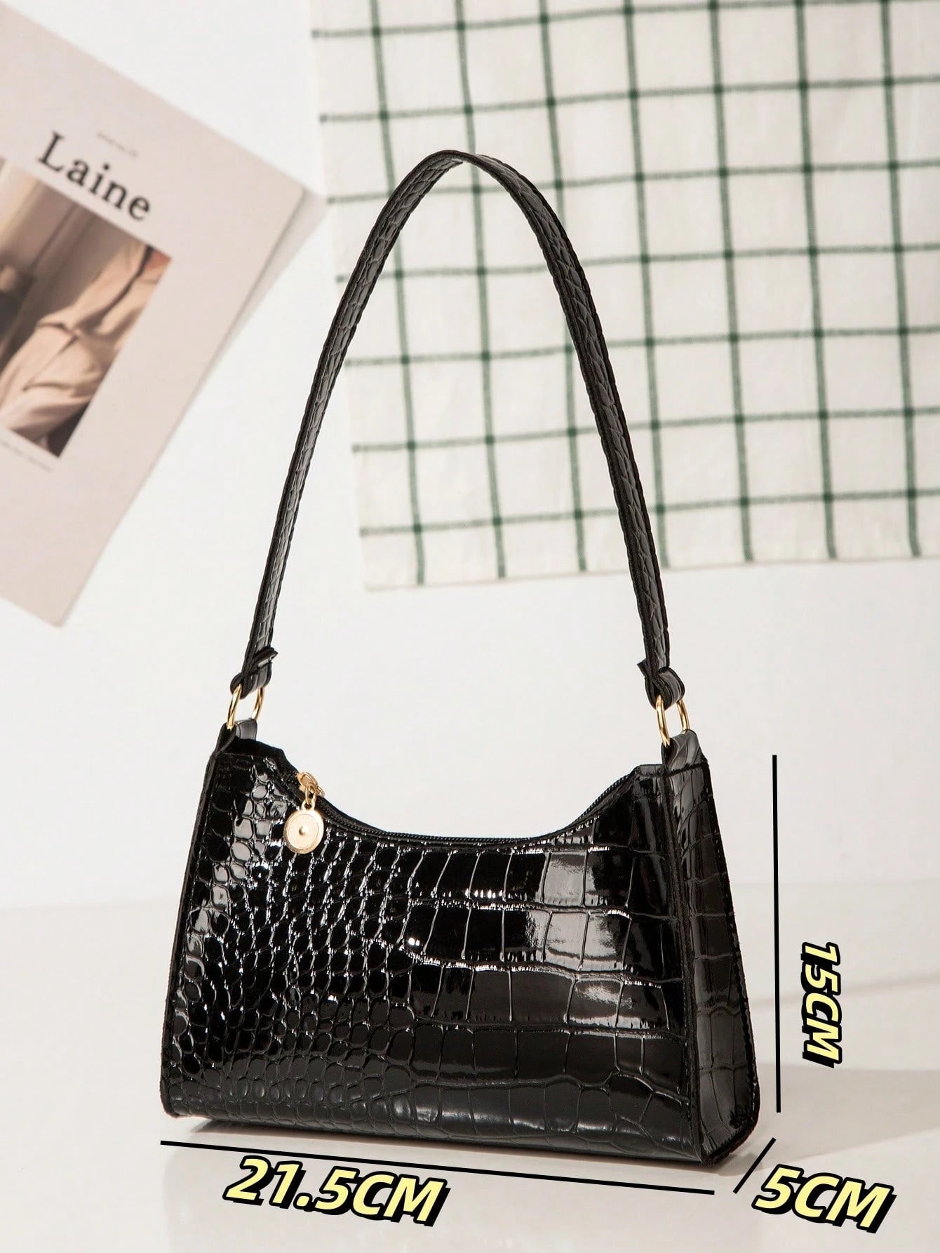 DAZY Women's Fashion & Versatile Crocodile Pattern Shoulder Bag
