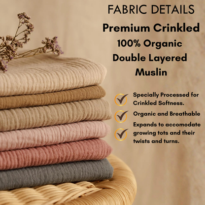 Deep Teal| Premium Crinkled Double Layered Soft Unisex Muslin Set for New Born to 6 Years