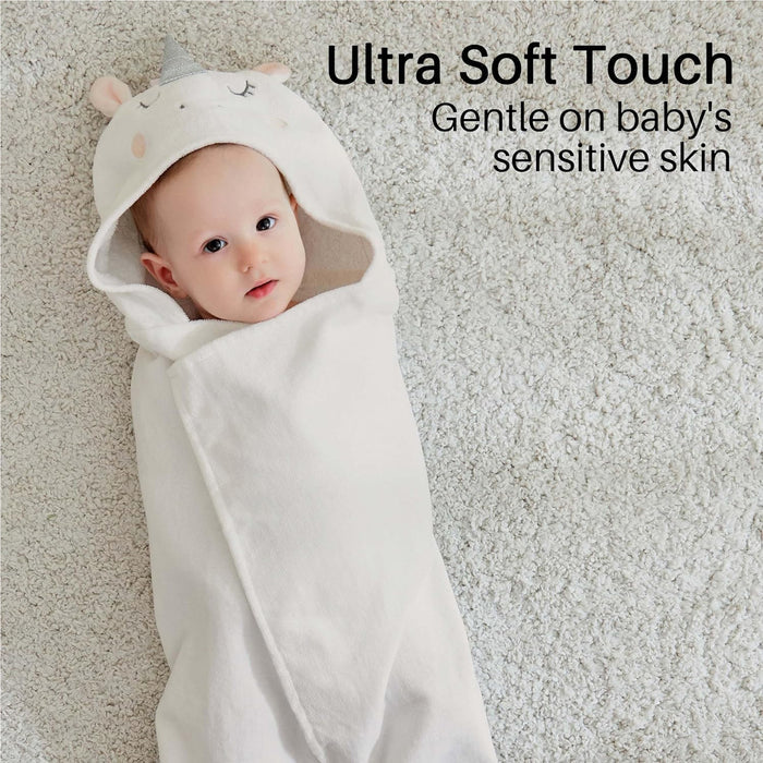 Deer Cotton Hooded Baby Bath Towel with Baby Loofah