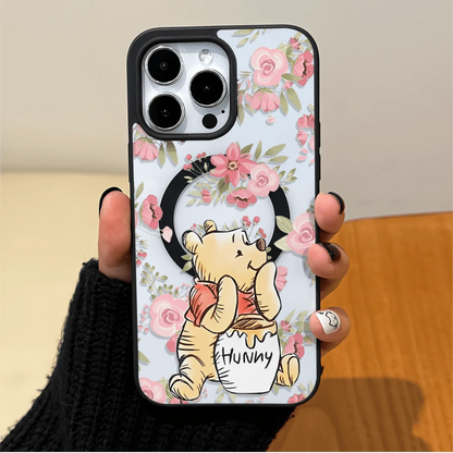 Disney.‌ Disney Winnie The Pooh Floral Patterned Phone Case Featuring A Cute Bear Enjoying Honey. Compatible With IPhone 17, 16, 15, 14, 13, 12, And 11 Pro Models. Made Of TPU With Shockproof Protecti