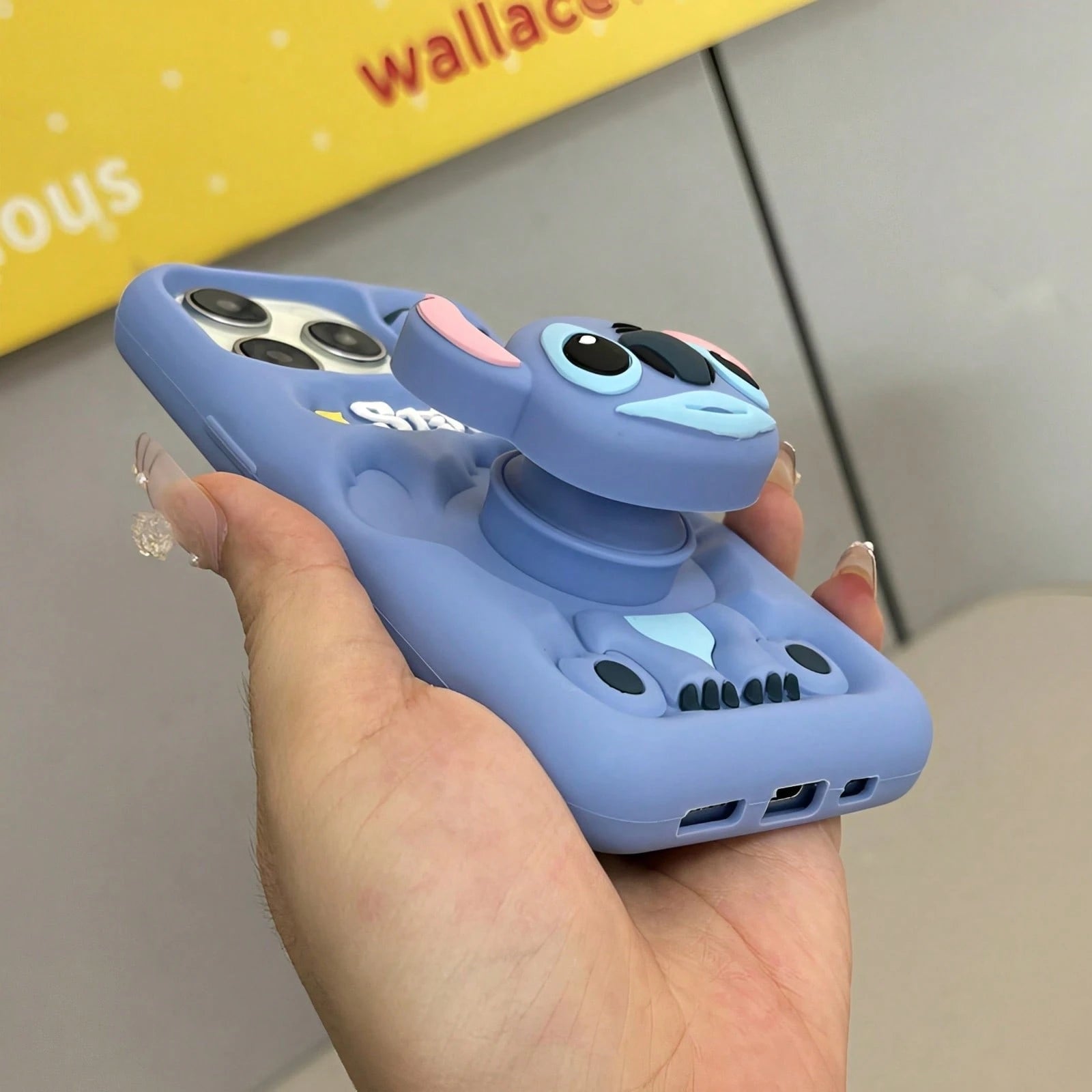 Disney Official Lilo & Stitch 3D Embossed Phone Case-Cute 3D Relief Stitch Figure, Anti-Scratch & Shockproof, Perfect For Cartoon Fans.Soft Silicone, Precise Cutouts, And Adorable Relief Design For U