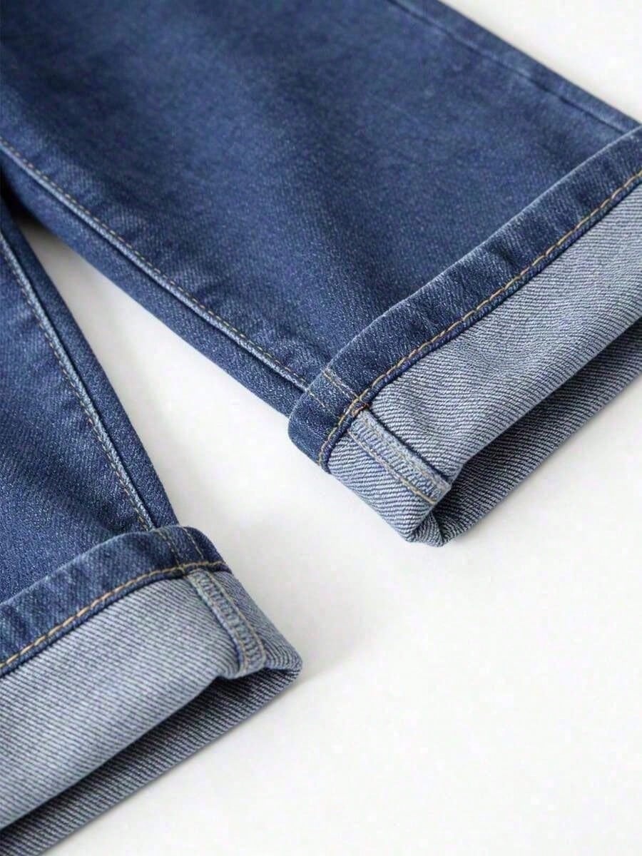 Disney Winnie The Pooh Patterned Baby Loose Straight Jeans, Suitable For Spring And Summer Casual Vacations, Western Street Style Jeans.