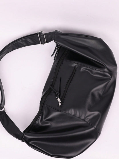 DLIU 1pc Fashionable Solid Color Adjustable Strap Zipper Closure Quilted Backpack, Suitable For Luggage, Casual, Business Travel, 15.6" Tablet, Lightweight, Waterproof, Multi-Function, PU Leather Flap