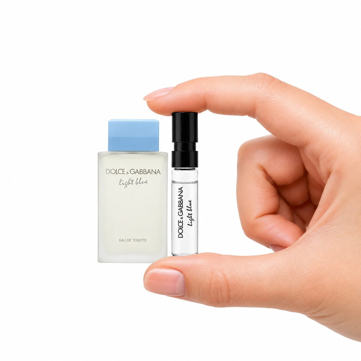 Dolce & Gabbana Light Blue Women Perfume Bundle – EDT Spray Vial 1.5ml + Mini Splash 4.5ml Travel Fragrance Set