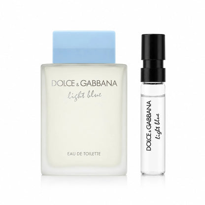 Dolce & Gabbana Light Blue Women Perfume Bundle – EDT Spray Vial 1.5ml + Mini Splash 4.5ml Travel Fragrance Set