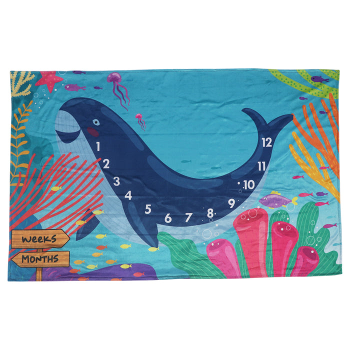 Dolphin - Milestone Blanket Quilt with 6 Milestone Cards and Markers