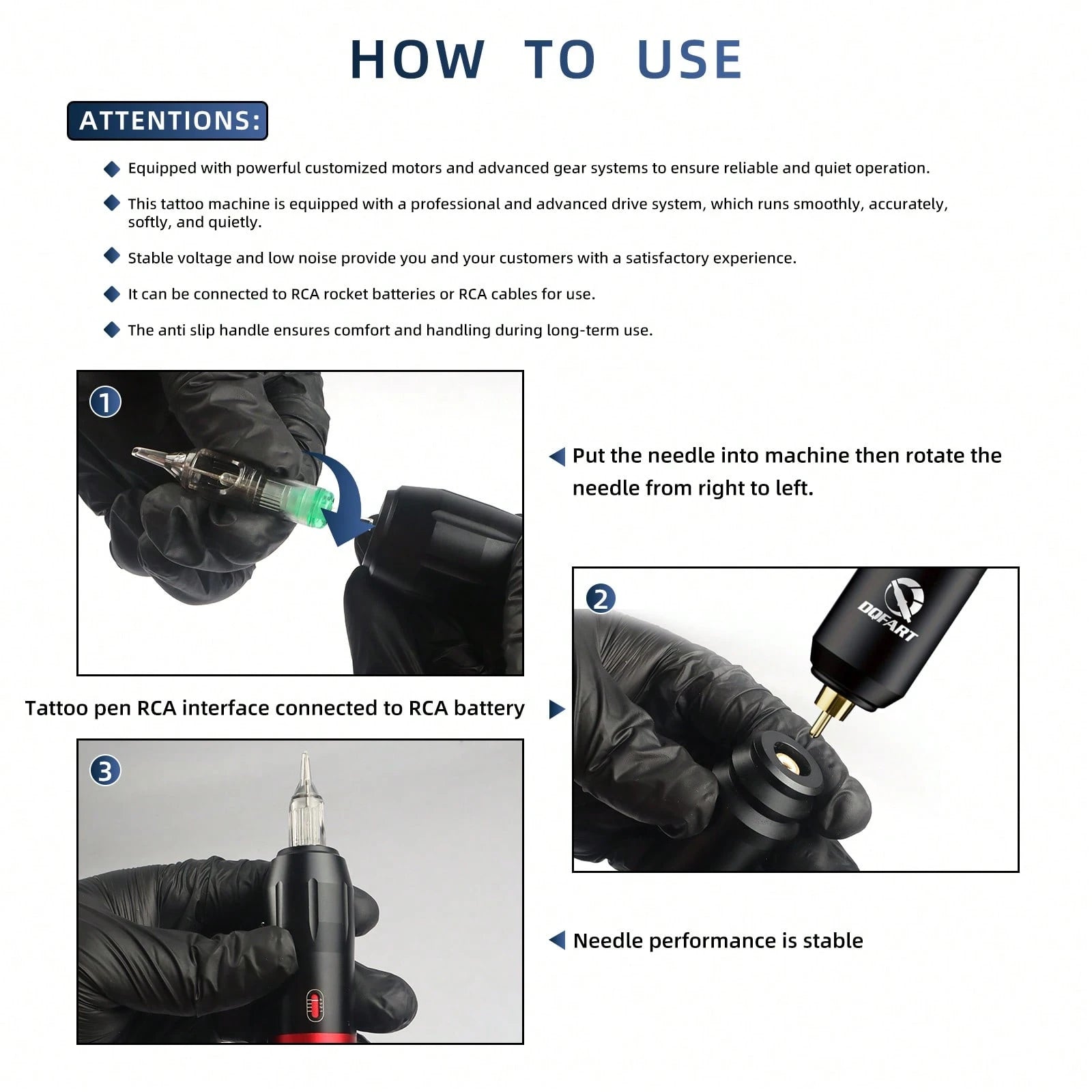 DQFART Wireless Tattoo Gun Kit, With A 1200mAh Battery Compartment, Tattoo Machine Set, Suitable For Beginners And Tattoo Artists. Complete Tattoo Pen Kit Includes Tattoo Needles, Tattoo Ink, Tatto
