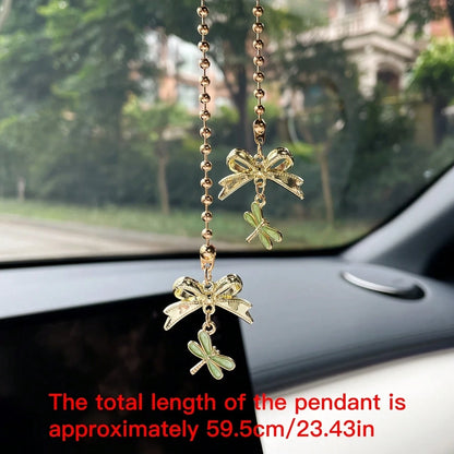 Dragonfly Butterfly Car Hanging Ornament Creative Car Interior Hanging Decor Car Rearview Mirror Decoration Hanging Ornament Car Decorative Pendant