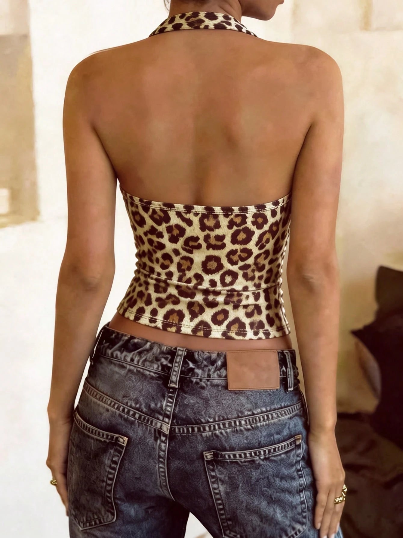 DrmWander Women's Black And White Polka Dot Backless Halter Neck Camisole,Summer Vintage Elegant Everyday Crop Tank Top For Ladies Gym Body Tops