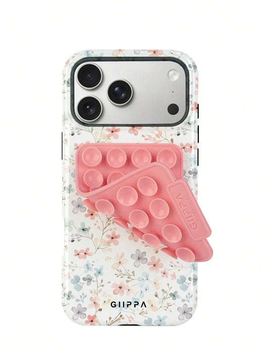 Dual-Color Floral Pattern Glossy Finish Phone Case, Suitable For IPhone 17, 16, 15, 14, 13, 12, 11, PRO MAX, PLUS