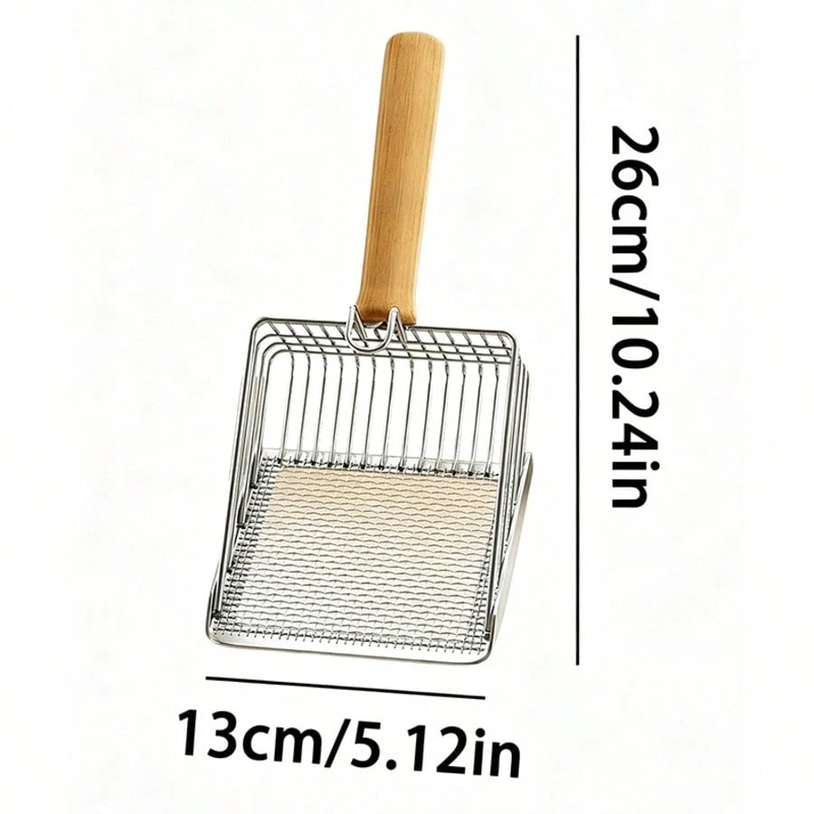Durable Stainless Steel Cat Litter Scoop, Small Holes For Bentonite Mineral Sand, Easy Clean Pet Cleaning Tool