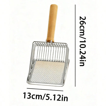 Durable Stainless Steel Cat Litter Scoop, Small Holes For Bentonite Mineral Sand, Easy Clean Pet Cleaning Tool
