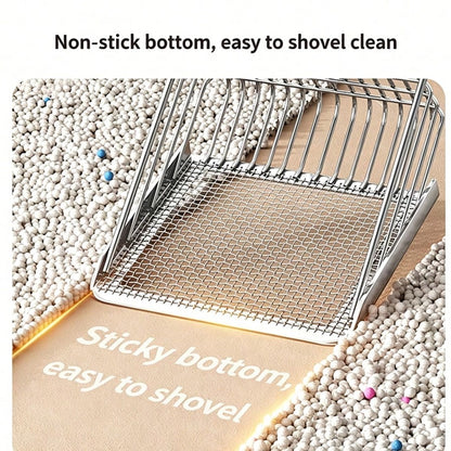 Durable Stainless Steel Cat Litter Scoop, Small Holes For Bentonite Mineral Sand, Easy Clean Pet Cleaning Tool