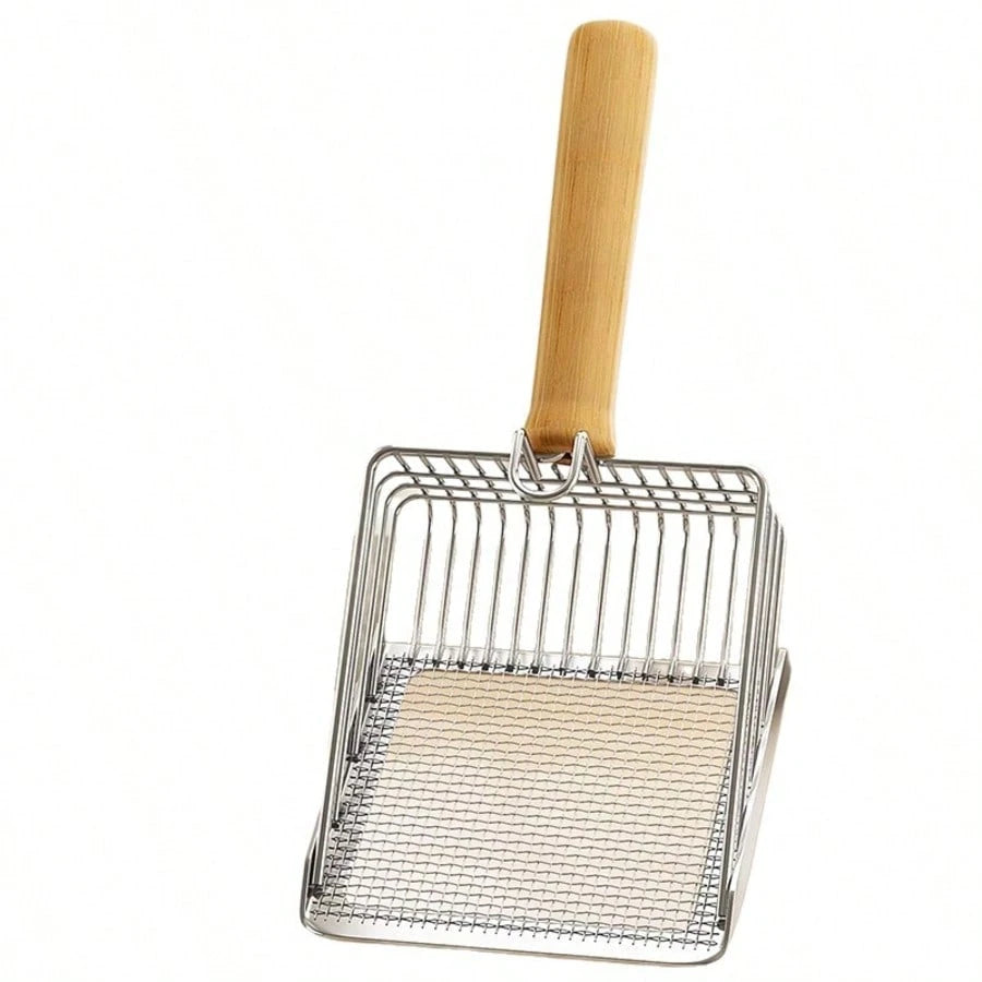 Durable Stainless Steel Cat Litter Scoop, Small Holes For Bentonite Mineral Sand, Easy Clean Pet Cleaning Tool