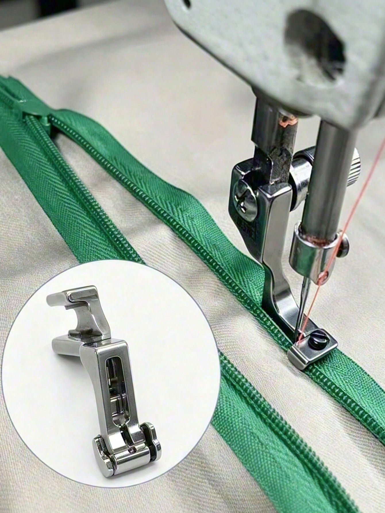 Durable T69 Model Adjustable Invisible Zipper Presser Foot With Groove, Single-Sided Zipper Presser Foot, Suitable For Sewing Machines, Knitting And Handicrafts, Industrial And Household Use, Silver P