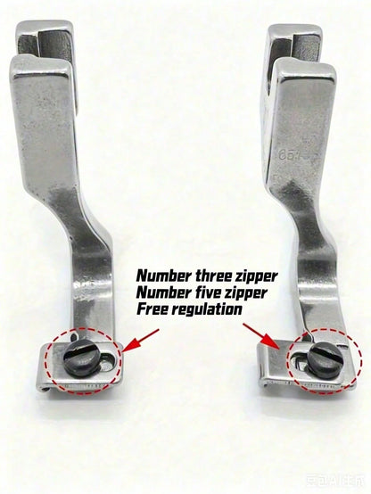 Durable T69 Model Adjustable Invisible Zipper Presser Foot With Groove, Single-Sided Zipper Presser Foot, Suitable For Sewing Machines, Knitting And Handicrafts, Industrial And Household Use, Silver P