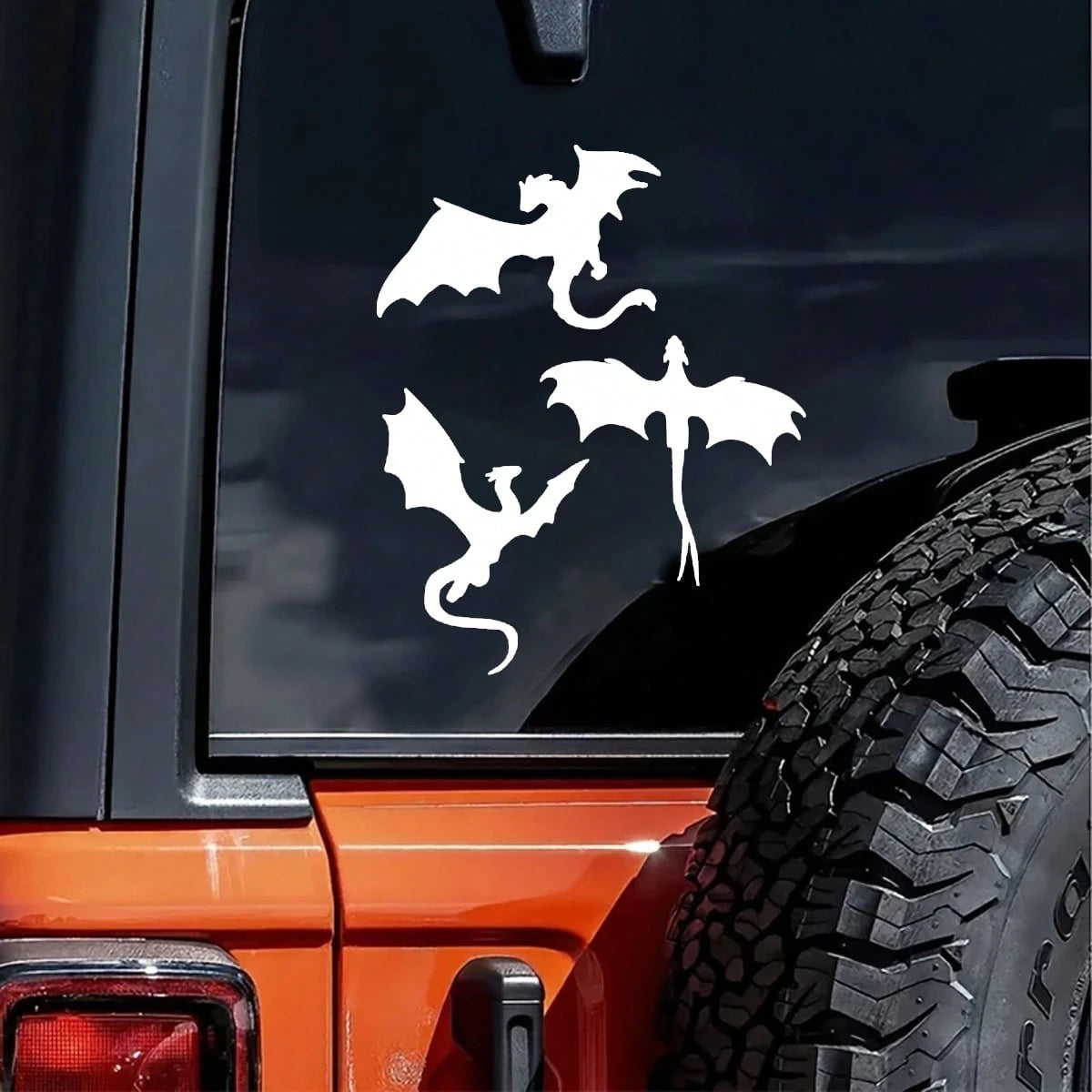 Durable Vinyl Flying Dragon Decal- Sleek Black Design For Cars, Laptops, Trucks Walls, Suitable For All Smooth Surfaces