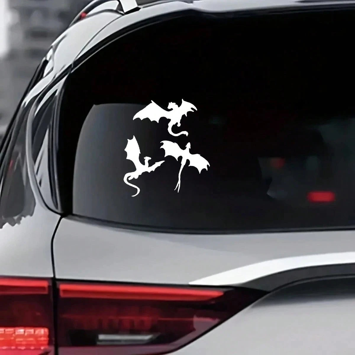 Durable Vinyl Flying Dragon Decal- Sleek Black Design For Cars, Laptops, Trucks Walls, Suitable For All Smooth Surfaces