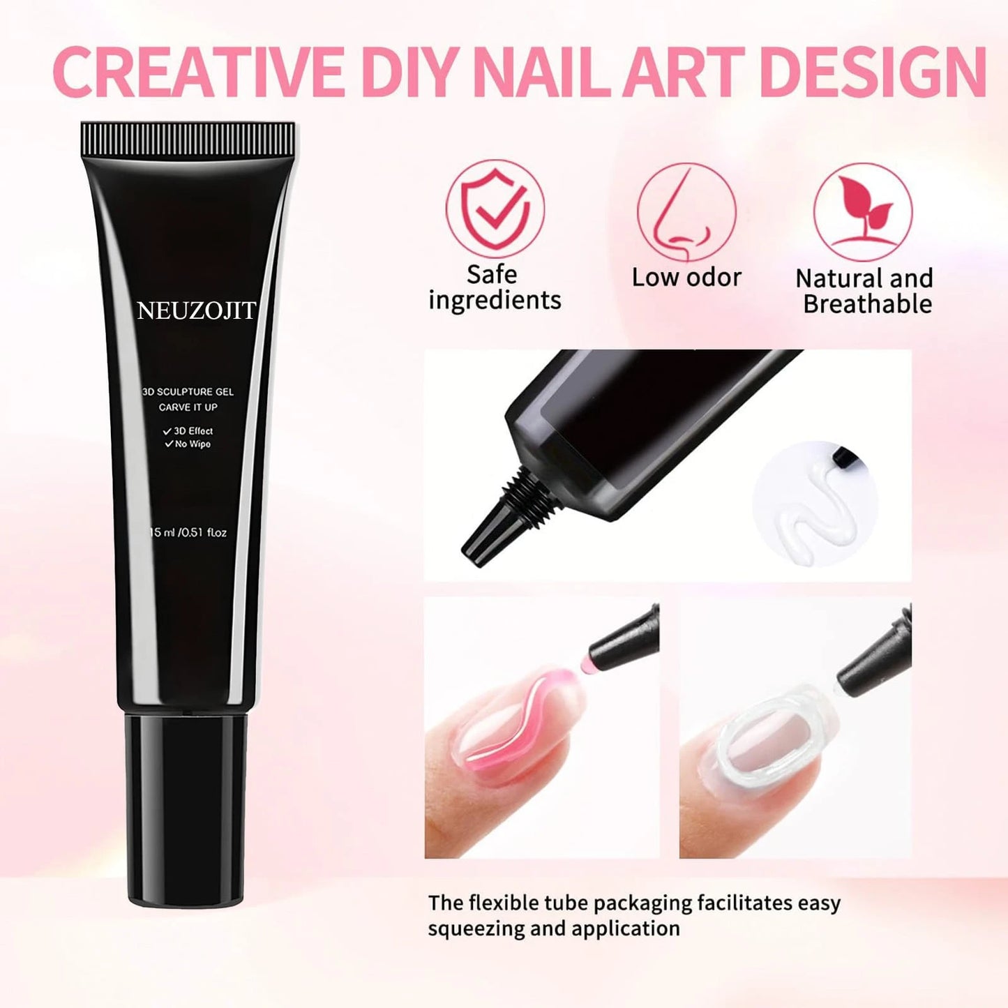 Easy Application 3 Step Nail Gel Simple To Use For Beginners Ideal For DIY Home Manicure And Nail Design