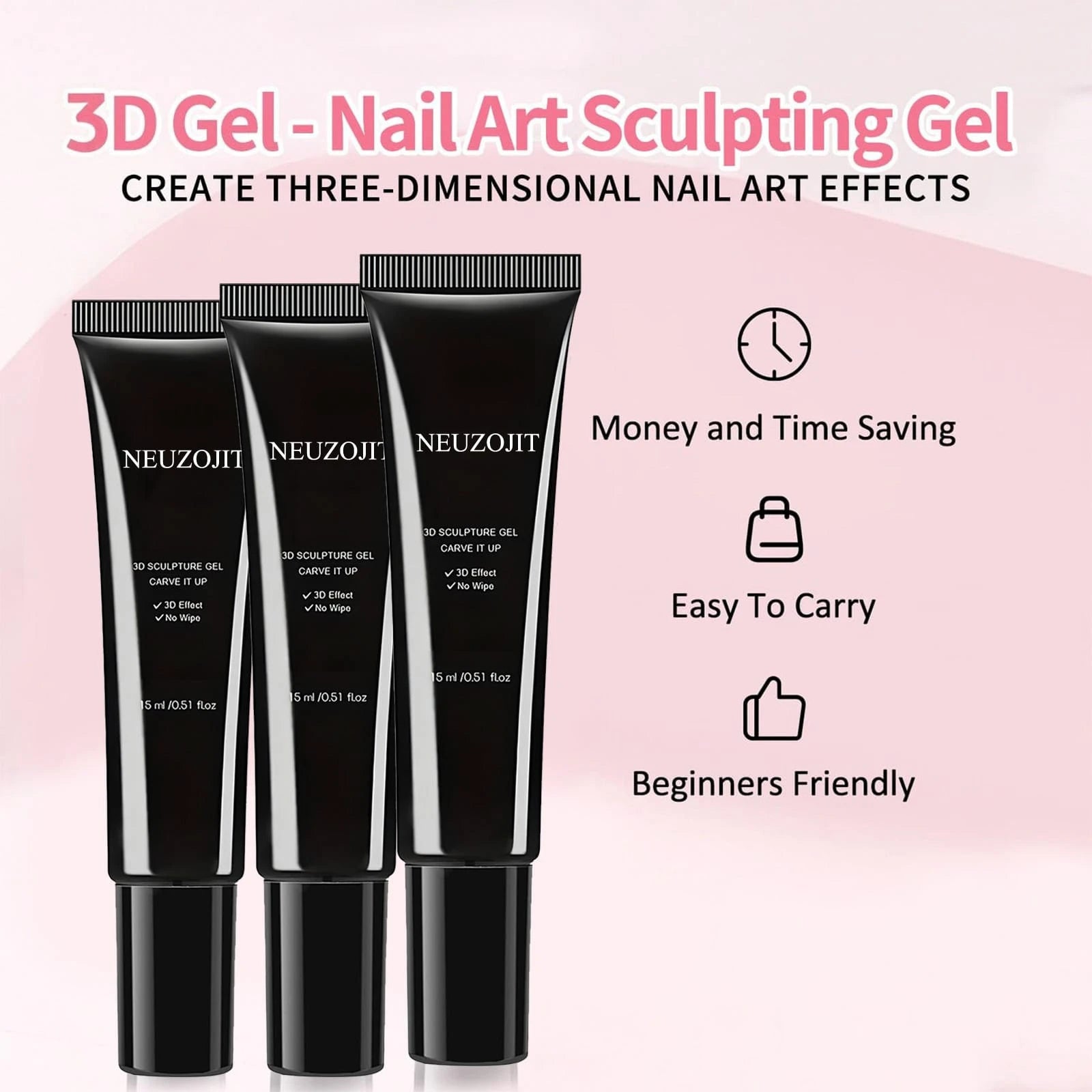 Easy Application 3 Step Nail Gel Simple To Use For Beginners Ideal For DIY Home Manicure And Nail Design