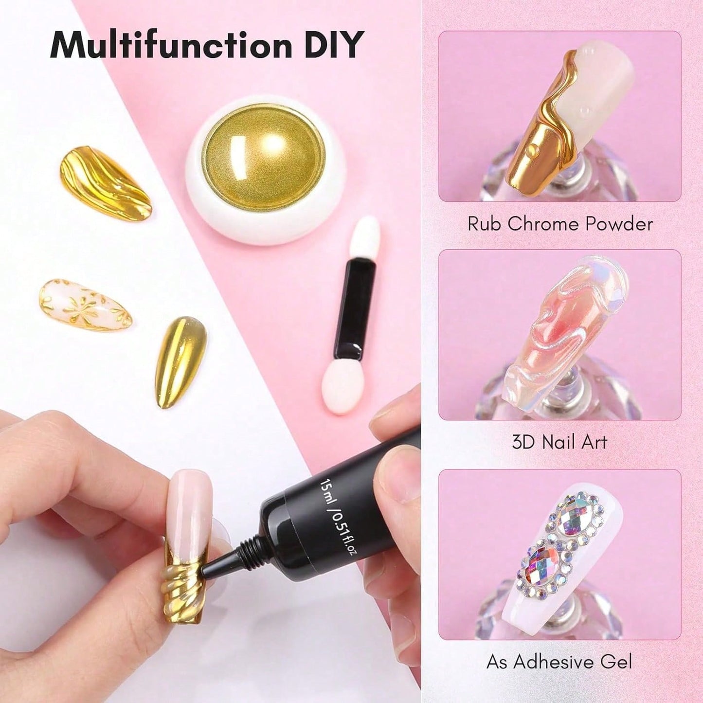 Easy Application 3 Step Nail Gel Simple To Use For Beginners Ideal For DIY Home Manicure And Nail Design