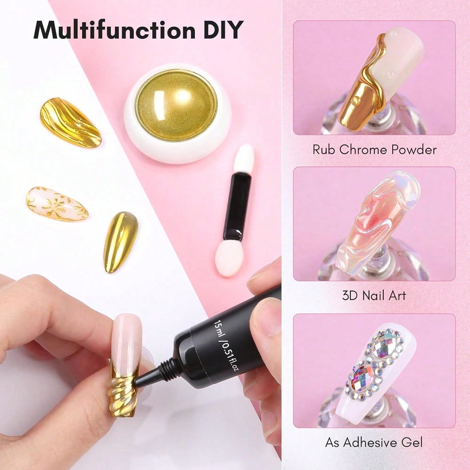 Easy Application 3 Step Nail Gel Simple To Use For Beginners Ideal For DIY Home Manicure And Nail Design