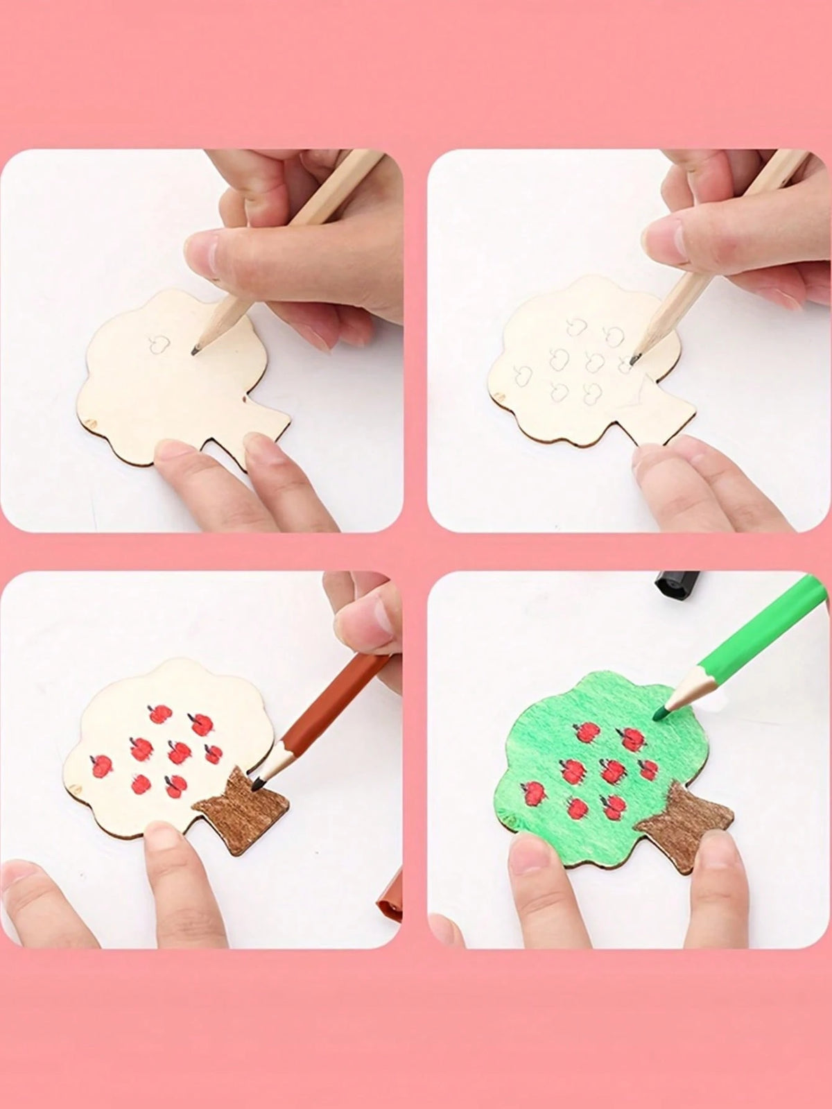 Educational Toy Set, Including Wooden Painting Template Kit, Coloring Puzzle And Drawing Board, Perfect For Hands-On Painting