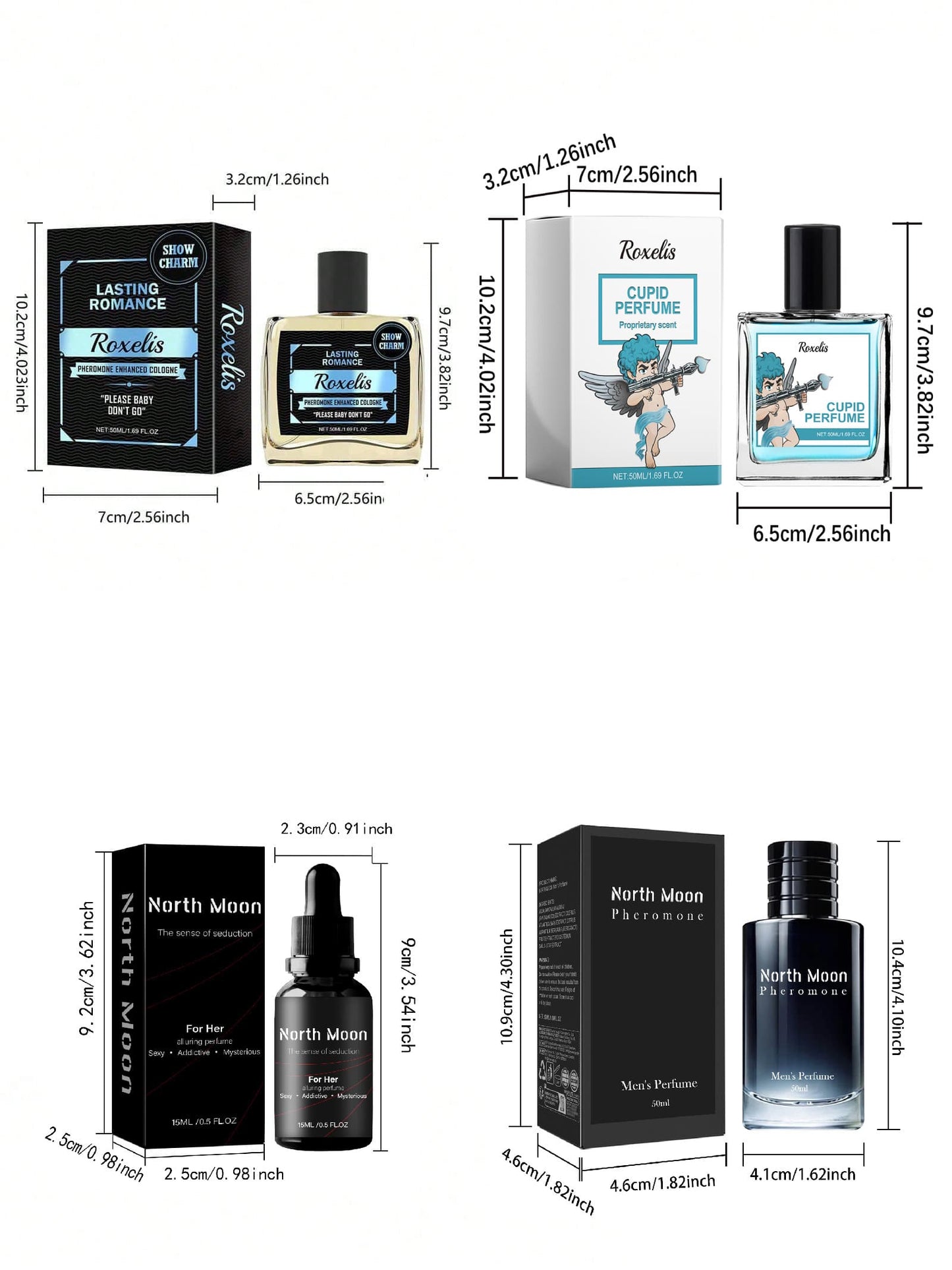 EELHOE 4-Pack Of Men's Spray Perfumes- Calming Floral Scent, Gift Set For Daily Wear, Date Night, Present,Gifts For Men And Women Suitable For Valentine's Day, New Year's Day, Birthdays, Weddings, An
