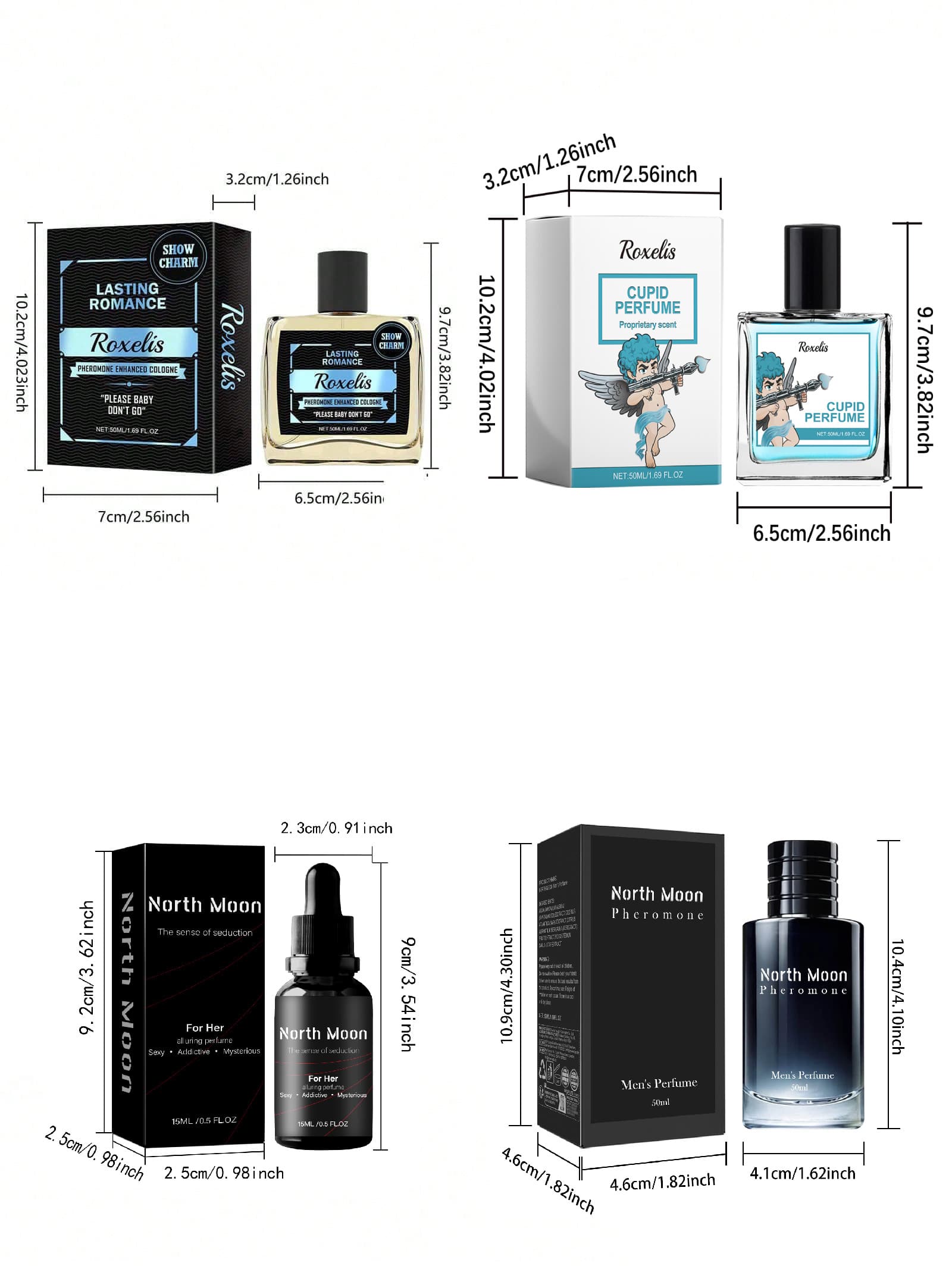 EELHOE 4-Pack Of Men's Spray Perfumes- Calming Floral Scent, Gift Set For Daily Wear, Date Night, Present,Gifts For Men And Women Suitable For Valentine's Day, New Year's Day, Birthdays, Weddings, An