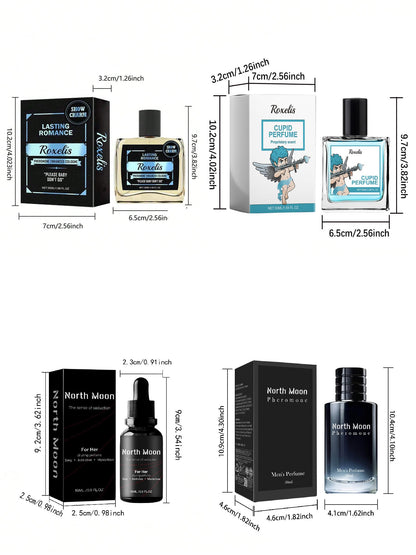 EELHOE 4-Pack Of Men's Spray Perfumes- Calming Floral Scent, Gift Set For Daily Wear, Date Night, Present,Gifts For Men And Women Suitable For Valentine's Day, New Year's Day, Birthdays, Weddings, An