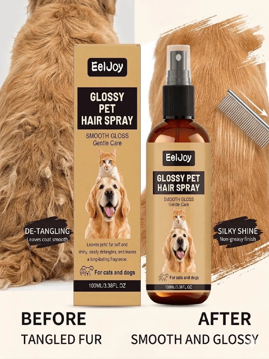 EelJoy Professional Pet Detangling Spray For Dogs & Cats, Instantly Removes Knots & Tangles, Suitable For Long-Haired Breeds! Nourishes Coarse Hair, Increases Shine & Luster, Reduces Shedding & Breaka