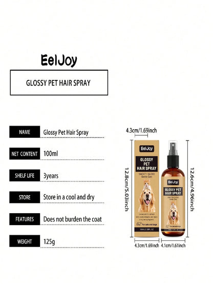 EelJoy Professional Pet Detangling Spray For Dogs & Cats, Instantly Removes Knots & Tangles, Suitable For Long-Haired Breeds! Nourishes Coarse Hair, Increases Shine & Luster, Reduces Shedding & Breaka