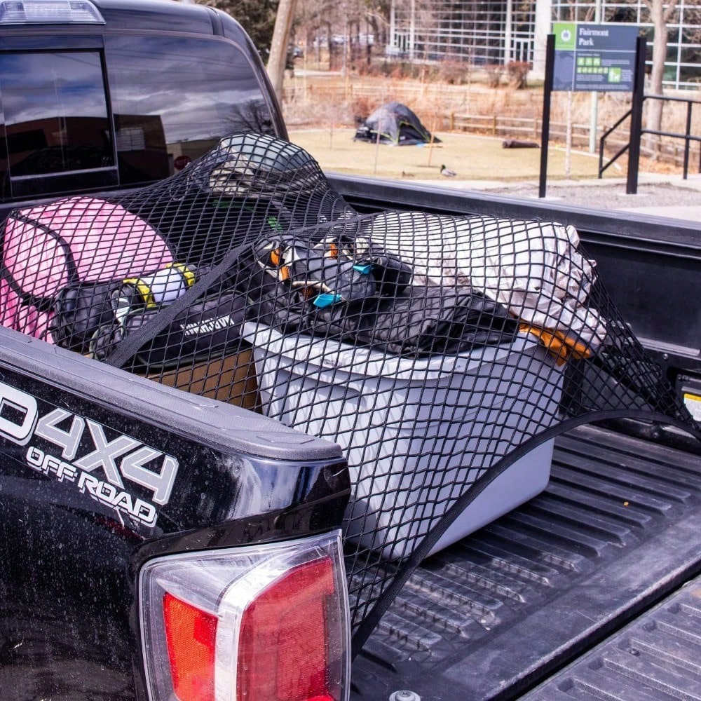 Elastic Cargo Net Pickup Truck, Rear Bucket Organizer, Heavy-Duty Stretch Net, Universal Luggage Storage, Fixed Network Card, Pickup Truck, Daily Light Load Use