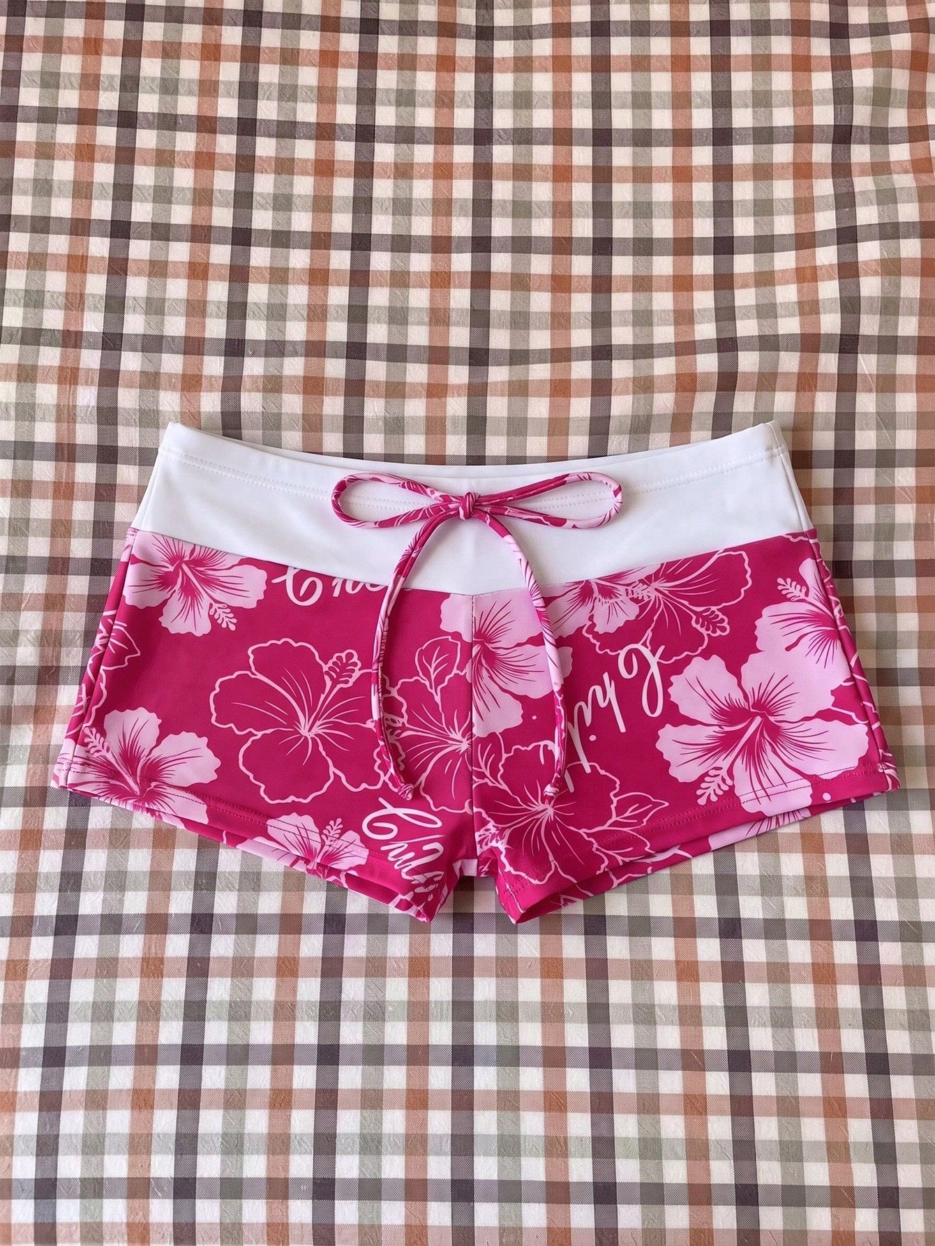 Elavelle Women's High Waist Bowknot Printed Bikini Bottom, Spring/Summer