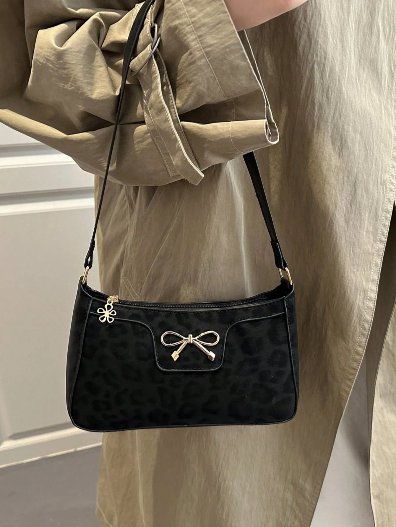 Elegant Crescent-Shaped Women's Underarm Bag, Fashionable Casual Solid Color Underarm Bag