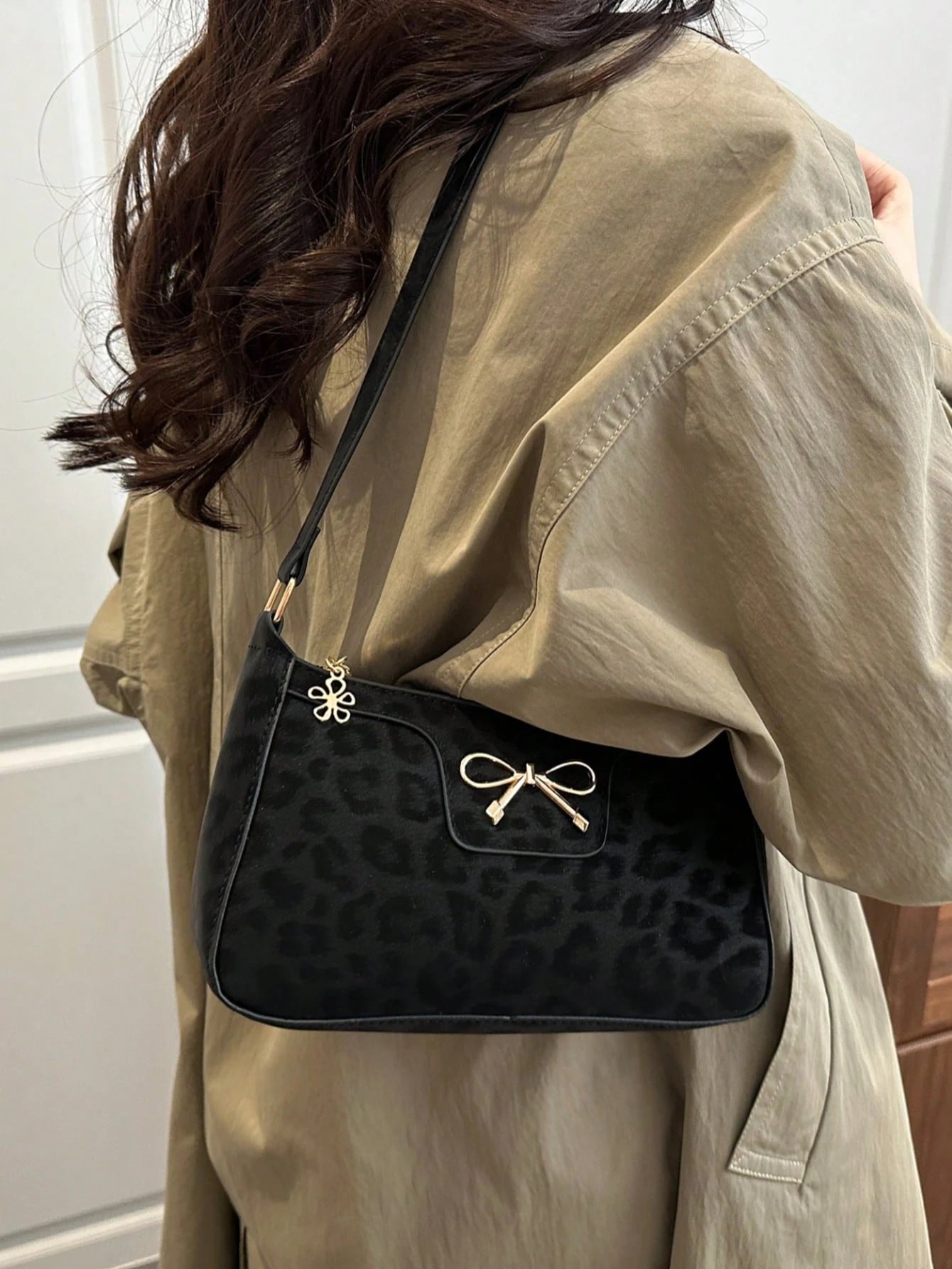 Elegant Crescent-Shaped Women's Underarm Bag, Fashionable Casual Solid Color Underarm Bag