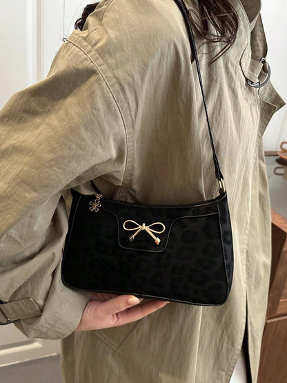 Elegant Crescent-Shaped Women's Underarm Bag, Fashionable Casual Solid Color Underarm Bag
