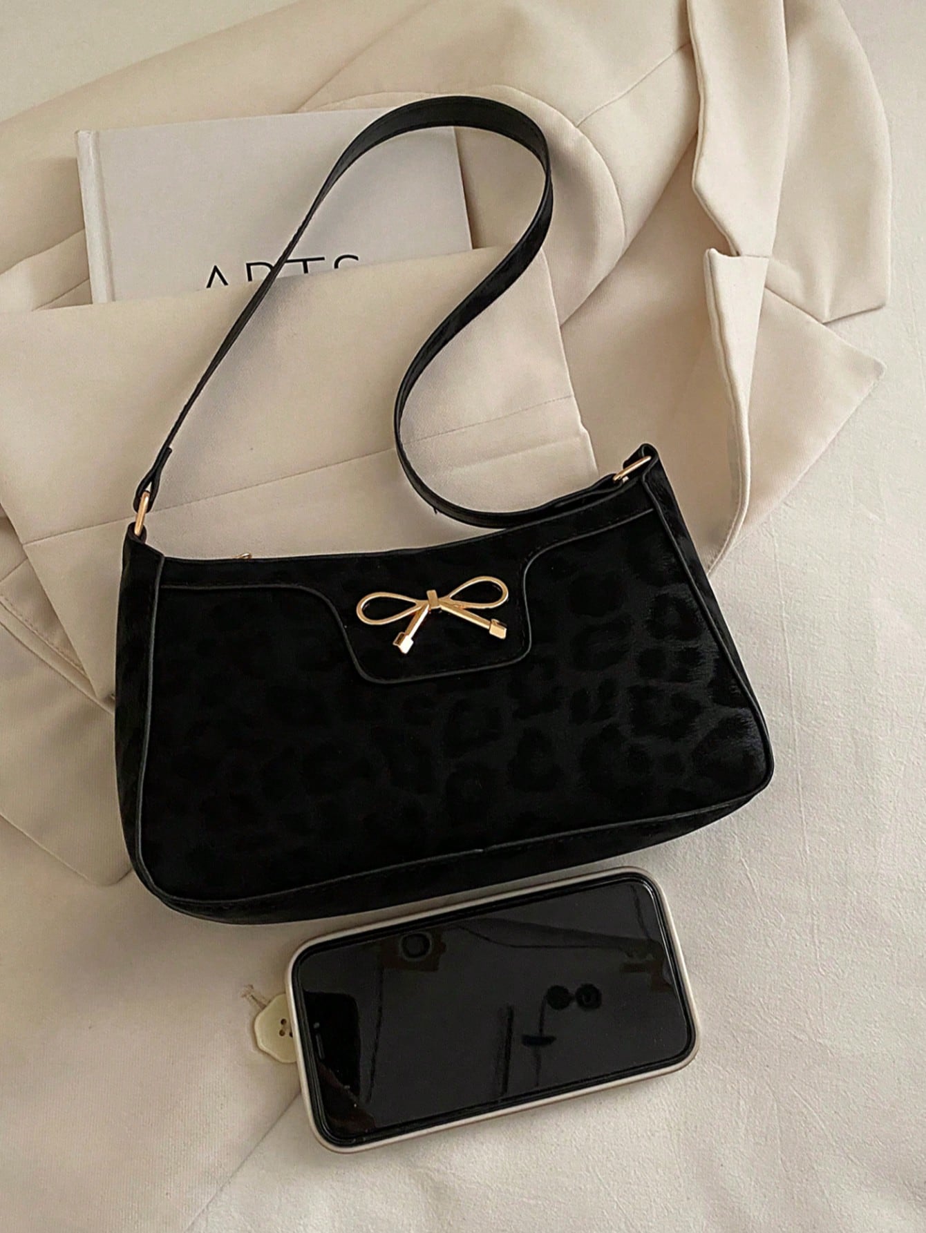 Elegant Crescent-Shaped Women's Underarm Bag, Fashionable Casual Solid Color Underarm Bag
