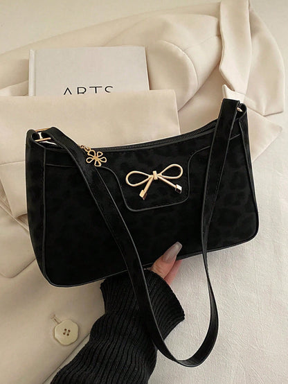 Elegant Crescent-Shaped Women's Underarm Bag, Fashionable Casual Solid Color Underarm Bag