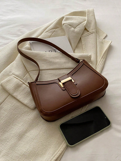Elegant Crescent Underarm Shoulder Bag, Women's Fashion Casual Solid Color Underarm Bag