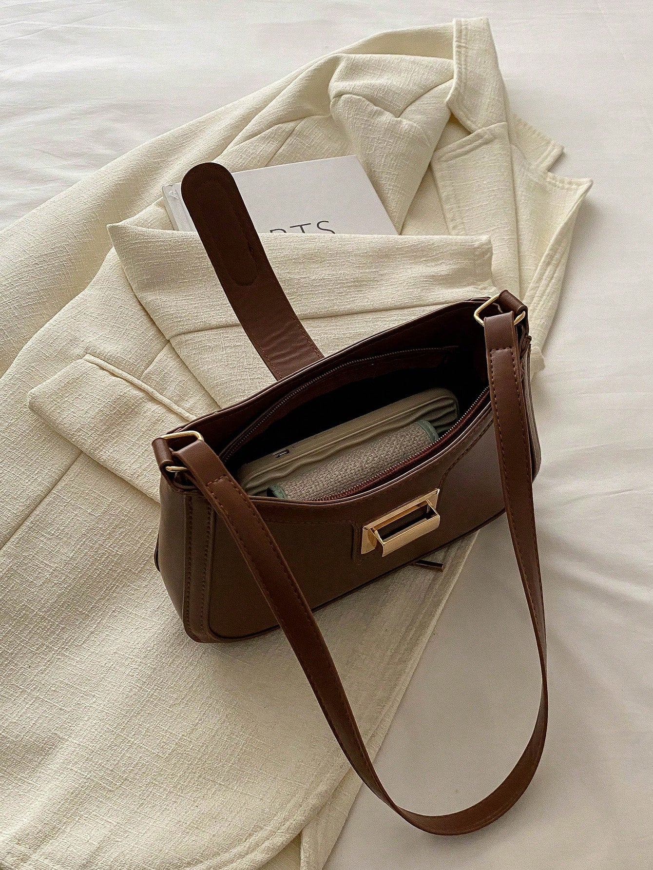 Elegant Crescent Underarm Shoulder Bag, Women's Fashion Casual Solid Color Underarm Bag