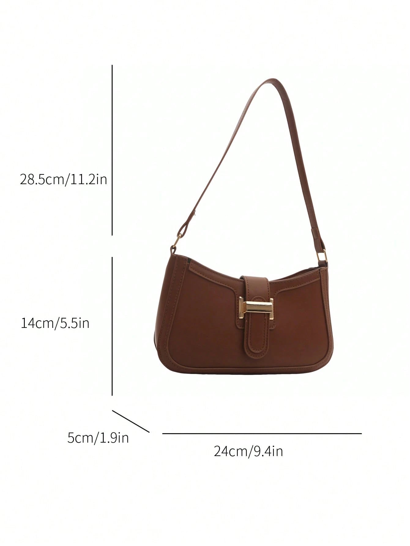 Elegant Crescent Underarm Shoulder Bag, Women's Fashion Casual Solid Color Underarm Bag