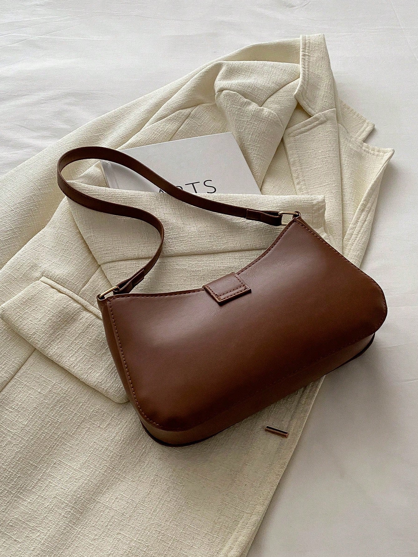 Elegant Crescent Underarm Shoulder Bag, Women's Fashion Casual Solid Color Underarm Bag