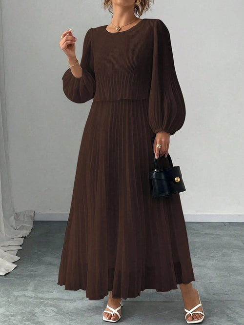 Elegant White Pearl Chiffon Long Sleeve Dress Spring