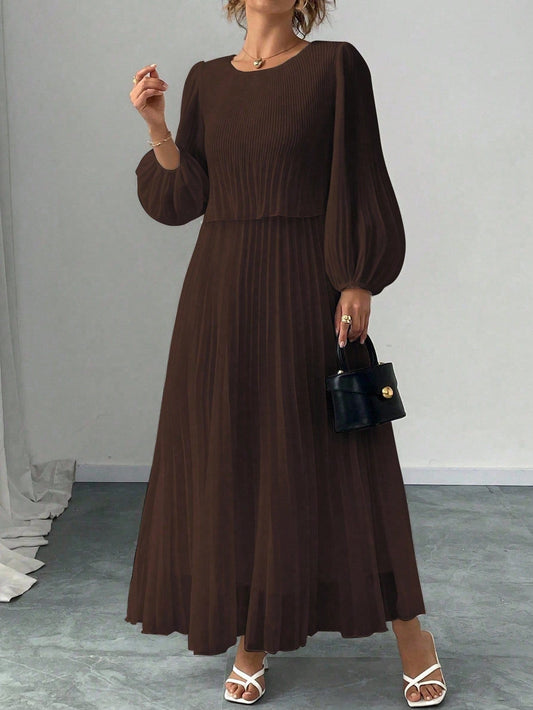 Elegant White Pearl Chiffon Long Sleeve Dress Spring