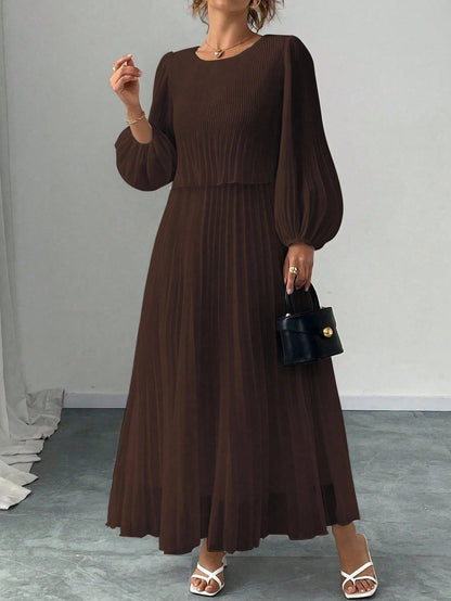 Elegant White Pearl Chiffon Long Sleeve Dress Spring